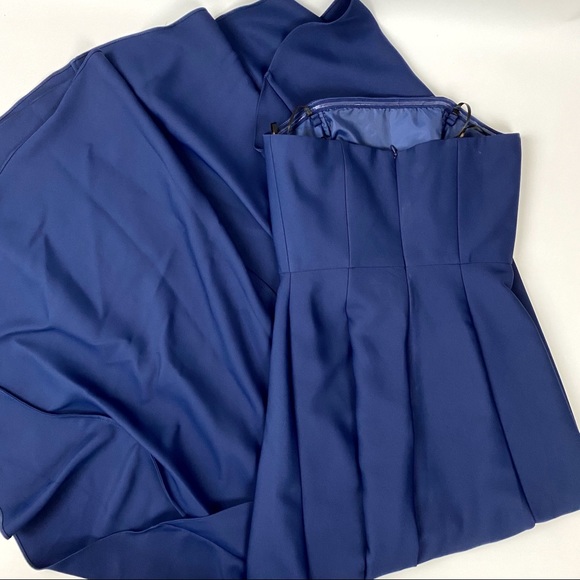 NWT Laundry Navy Strapless Hi-Low Crepe Gown-4 - Picture 6 of 6